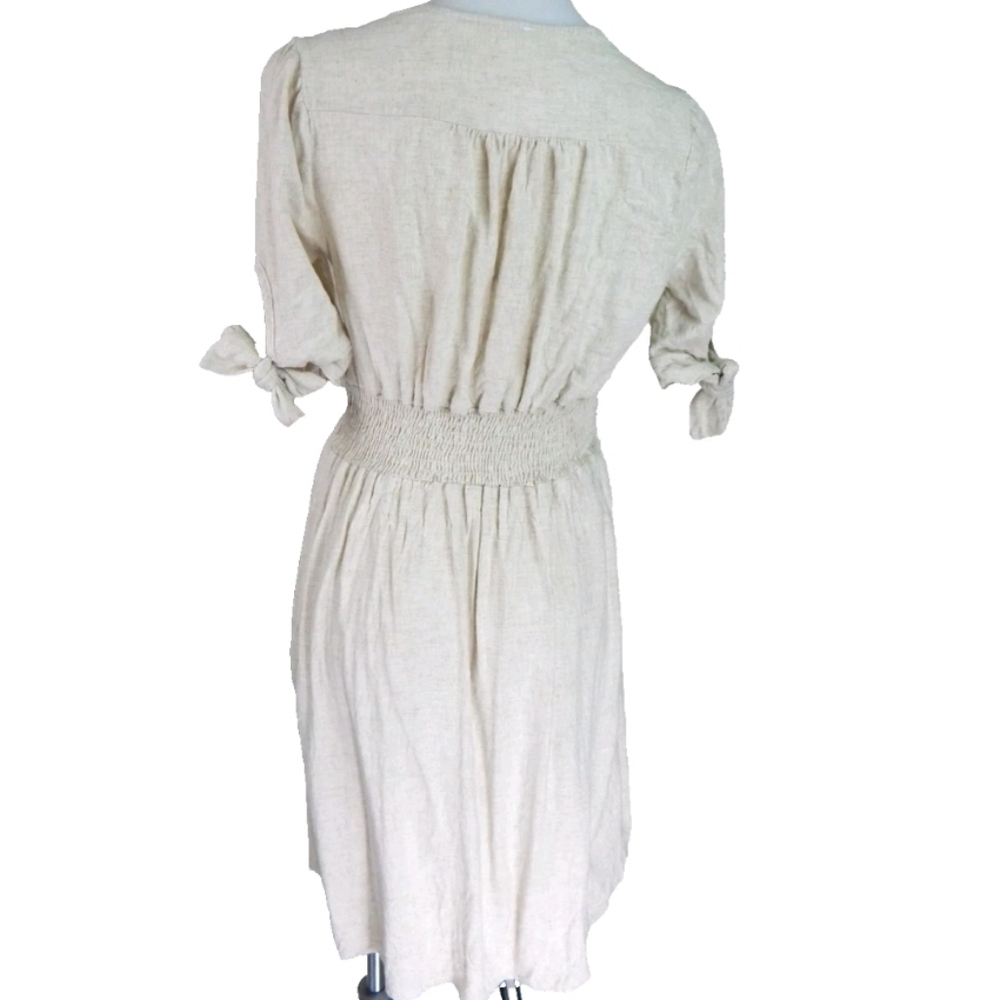 Sozy Linen Blend Button Front Dress - Picture 3 of 3